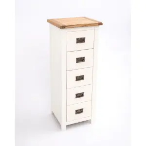 Lovere 5 Drawer Narrow Chest of Drawers Bras Drop Handle