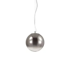 Luminosa Mapa 1 Light Globe Ceiling Pendant Chrome Shade