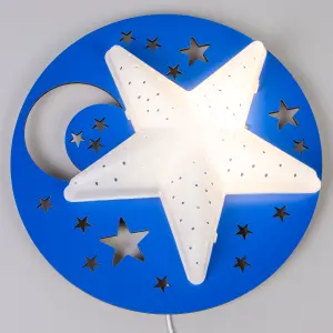 Litecraft Blue LED Star Glow Kids Wall Light