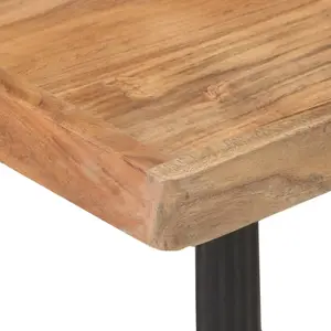 Akridge Solid Wood Top Metal Base Dining Table