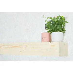 Lulger Floating Shelf with Reclaimed Wood Sensual White / 7.5cm H x 102cm W x 14.5cm D