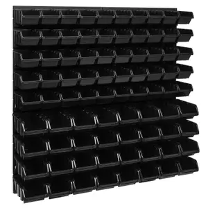 WALL MOUNTED TOOL PEG BOARD SET GARAGE STORAGE BINS WORKSHOP RACK SHED ORGANISER Model 32