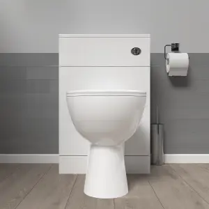 Nes Home 500mm Modern WC Unit & Ultra Standard Back To Wall Toilet With Cistern