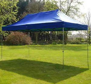 3m x 4.5m Trader-Max 30 Instant Shelter Pop Up Gazebos Frame & Canopy - Royal Blue