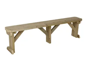 Hollies wooden bench, rounded outdoor garden fence seat(8ft, Natural finish)