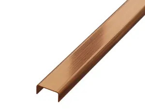 ILCOM decorative profile C 10mm x 2700mm x 0.65mm Copper Brushed Stainless Steel