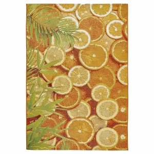 Melrose Orange Design Water Resistant Indoor/Outdoor Large Area Rug 160/235cm