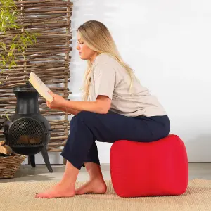 Veeva Outdoor Bean Cube Red Bean Bag Pouffe