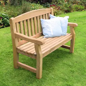 Zest Emily Wooden 2 Seater Bench Garden Patio Park Pub Chair Seat 4ft