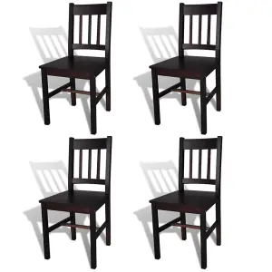 Berkfield Dining Chairs 4 pcs Dark Brown Pinewood