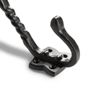 Hammer & Tongs - Twisted Scroll Hat & Coat Hook - W40mm x H125mm - Black