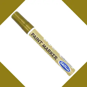 Oil-based Paint Marker Pen Permanent for Tyres Rubber Stone Leather Fabric Plastic Glass (Gold)