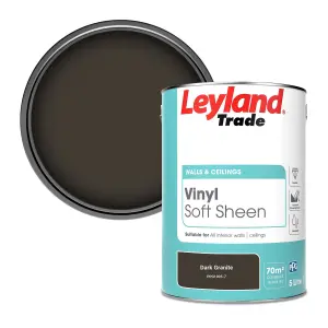 Leyland Trade Vinyl Soft Sheen Walls & Ceilings Emulsion Paint Dark Granite (PPG1005-7) - 5L