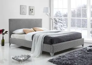 Brooklyn 5FT King Grey Fabric Bed