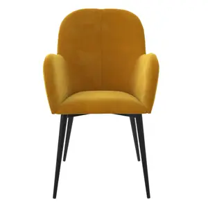 Fitz Dining Chair in Velvet Mustard