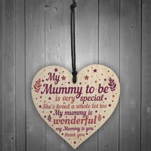 Red Ocean Mummy Wooden Heart Mothers Day New Mummy Mum To Be Gift Baby Shower Pregnancy Gift Handmade Keepsake