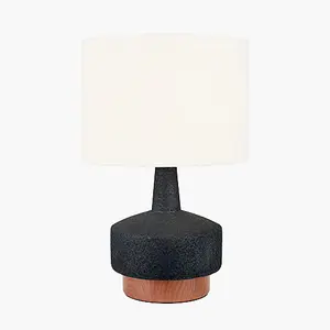 Wood Effect Textured Ceramic Table Lamp