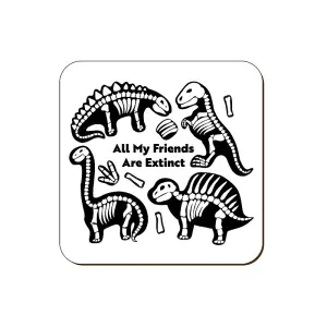 Grindstore All My Friends Are Extinct Dinosaur Coaster White/Black (One Size)