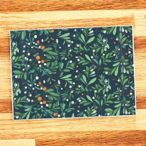 Purely Home Large Rectangle Botanical Mistletoe Christmas Worktop Protectors - Set of 2