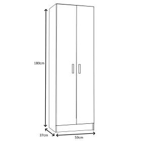 VITA 2 Door Utility Storage Shoe Cupboard in Matt White