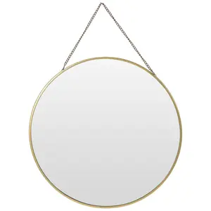 Gold 30Cm Gold Or Black Round Hanging Wall Mirror Hallway Bathroom Bedroom Home Decor Gold