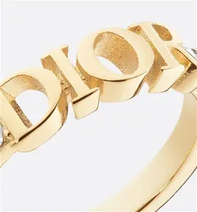 DIOR Diorevolution Ring Gold-Finish Metal And White Crystals - Size L - Women