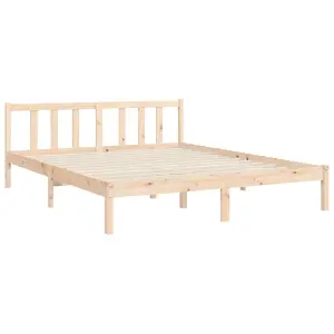 Berkfield Bed Frame with Headboard King Size Solid Wood