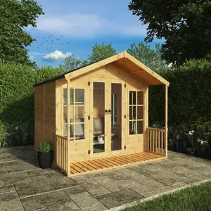 Mercia 8x8 ft with Double door & 3 windows Apex Wooden Summer house