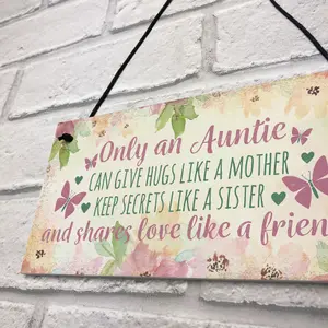 Red Ocean Auntie Ornament Keepsake Gift Auntie Quote Plaque Birthday Christmas Gift Niece Nephew