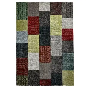 Handmade Geometric Grey/Multi Rug-200cm X 290cm