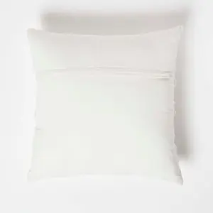 Homescapes Floral Daisy White Tufted Cotton Cushion 45 x 45 cm