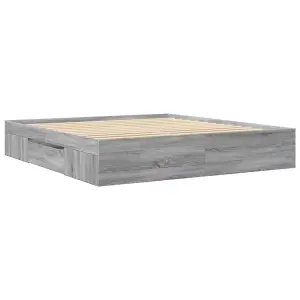 Berkfield Bed Frame without Mattress Grey Sonoma 180x200 cm Super King Engineered Wood