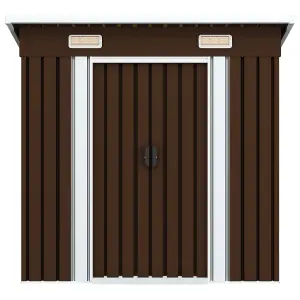 Berkfield Garden Storage Shed Brown 194x121x181 cm Steel