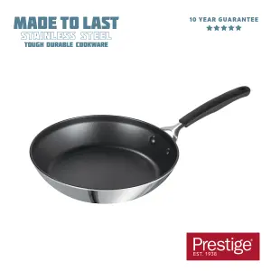 Prestige Made to Last Silver Round Stainless Steel Dishwasher Safe Non-Stick Frying Pan 21cm