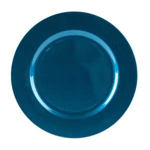 Metallic Charger Plates - Blue - 33cm - Pack of 6 - Table Decoration Plates by Harbour Housewares