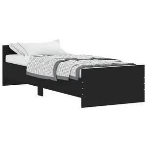 Berkfield Bed Frame Black 75x190 cm Small Single Engineered Wood