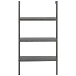 Berkfield 3-Tier Leaning Shelf Black 64x35x120.5 cm