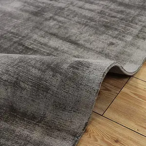 Grey Handmade , Luxurious , Modern , Plain Easy to Clean Viscose Rug for Living Room, Bedroom - 240cm X 340cm