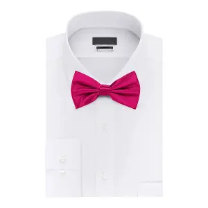 Hot Pink Satin Polyester Bow Tie for Casual & Formal Wear, Wedding Party Accessory