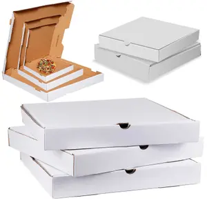 25 x 16" Pizza Boxes Plain White Postal Box Takeaway Style Boxes