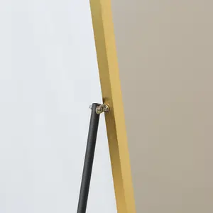 Metal Framed Freestanding Full Length Mirror Gold