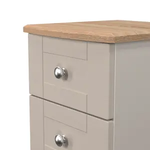 Sussex Ready assembled Beige & oak 2 Drawer Bedside chest (H)502mm (W)395mm (D)411mm