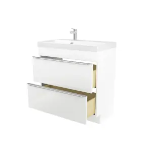 GoodHome Imandra White Freestanding Vanity unit & basin set - Includes Mila basin (W)804mm