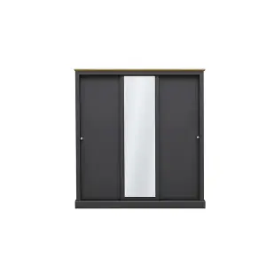 Devon 3 Door Sliding Wardrobe Charcoal