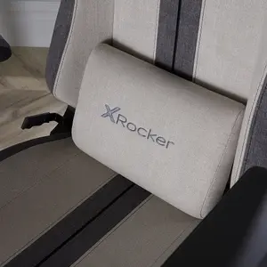 X-Rocker Onyx PC Office Gaming Chair, Ergonomic Computer Desk Chair, Velvet & Fabric with Lumbar Support - GREY