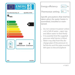 Hyco Speedflow 15 Litre 2kW Unvented Water Heater SF15K