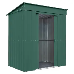 Globel 6x4ft Pent Metal Garden Shed - Green