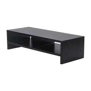 50cm W x 20cm D x 13.2cm H Black Monitor Stand Riser with Shelf