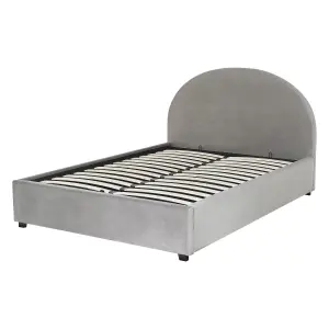 Velvet EU Double Size Ottoman Bed Grey VAUCLUSE