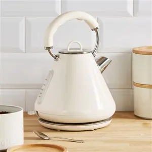 Dunelm Spectrum Cream Kettle 1.7L, Mid Century, Natural